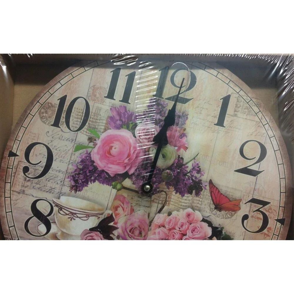 Round Wooden Kitchen Wall Decorative Clock, 12